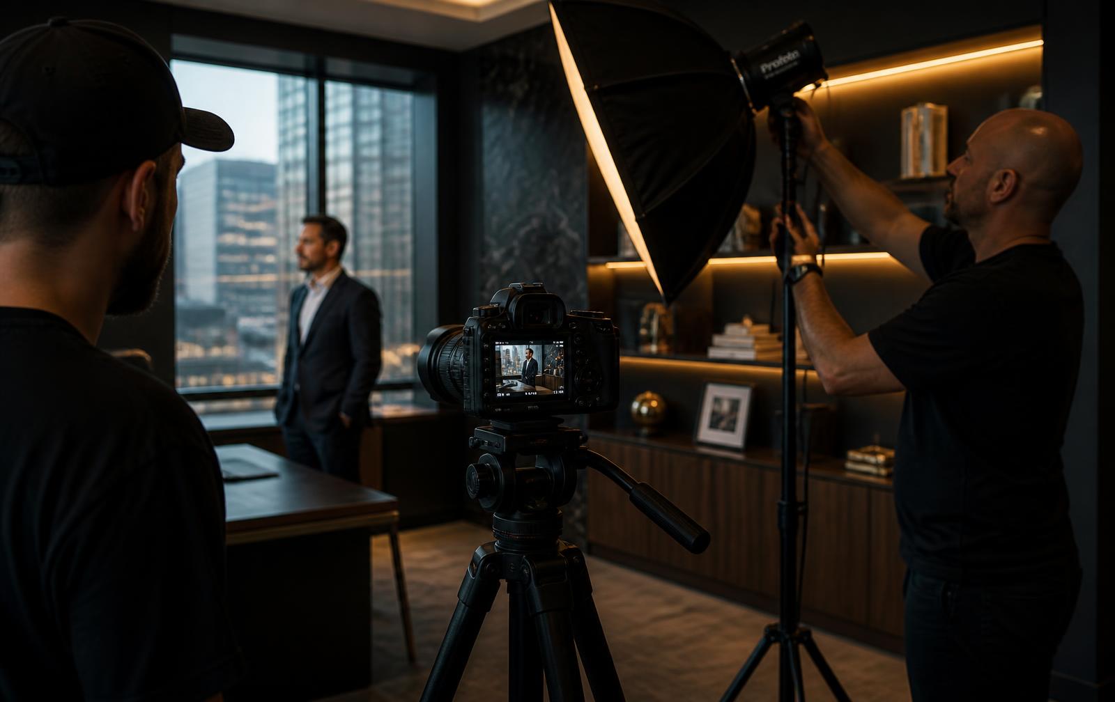 Behind the scenes of an executive photography session